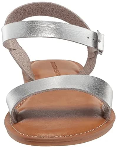 womens Women's Two Strap Buckle Sandal Flat Sandal