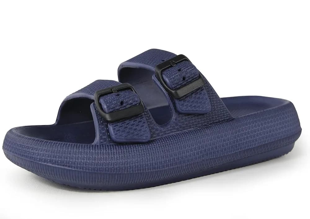Women Pillow Sandals Adjustable Buckles Slides Thick Sole