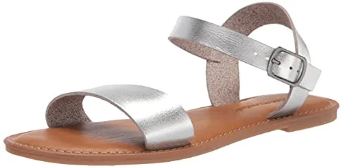 womens Women's Two Strap Buckle Sandal Flat Sandal