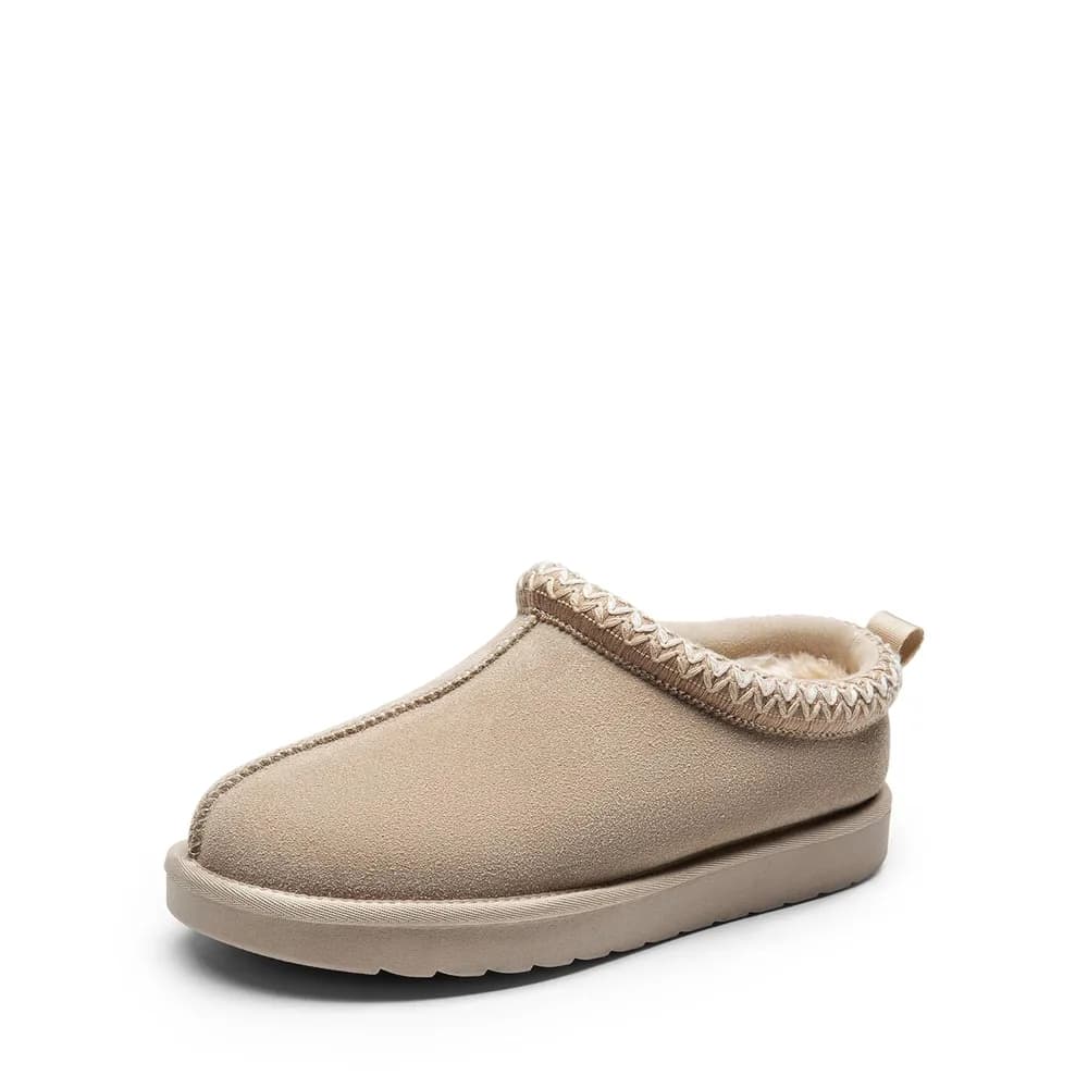 Women's Fuzzy Cozy Slippers Genuine Suede Indoor Outdoor Fluffy House Comfy Winter Mini Boots Cute Warm Memory Foam Furry Shoes