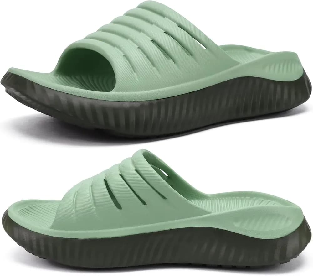 Womens Recovery Sandals With Comfortable Plantar Fasciitis Support,Ladies Orthotic Open Toe Sport Slides Thick Cushion Reduces Stress on Feet,Joints & Back Post-Exercise