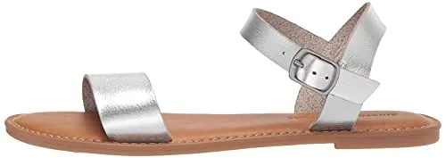 womens Women's Two Strap Buckle Sandal Flat Sandal
