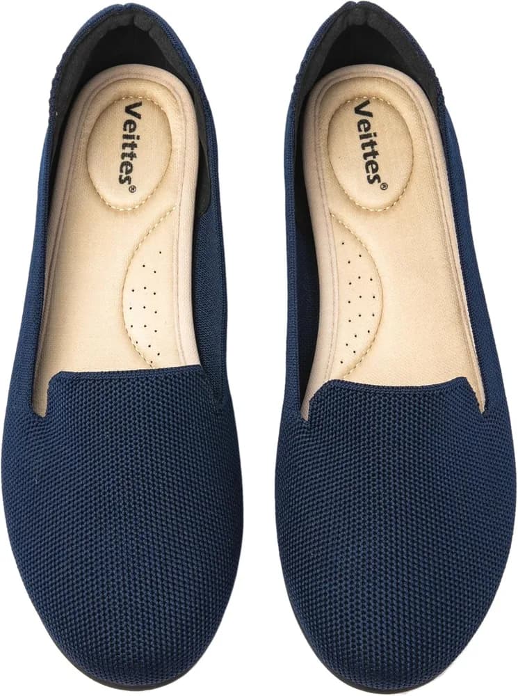 Wide Width Flat Shoes for Women,Dressy Slip on Office Flats, Comfort Round Toe Ballet Flats for Casual Work