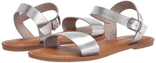 womens Women's Two Strap Buckle Sandal Flat Sandal