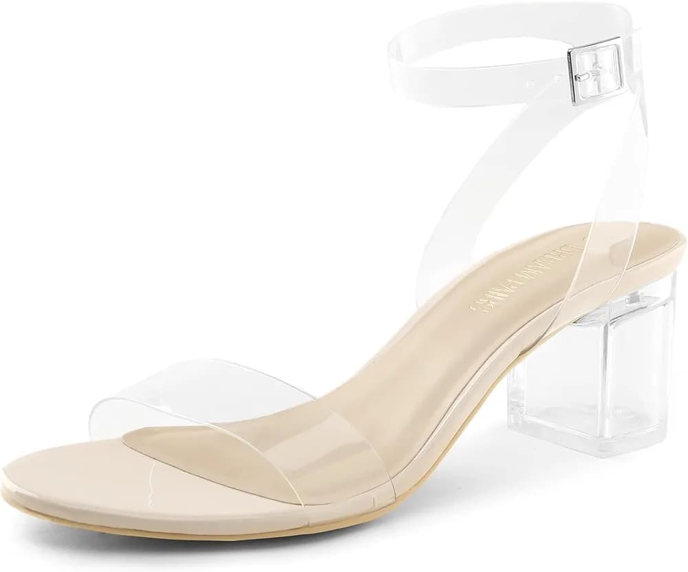 Women's Open Toe Ankle Strap Low Block Chunky Heels Sandals Party Dress Pumps Shoes