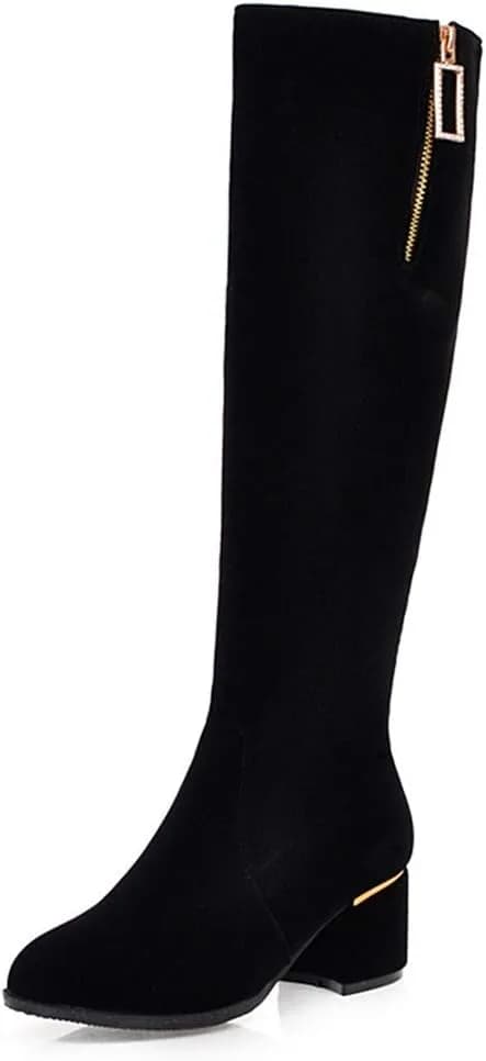 Women Knee High Black Boots