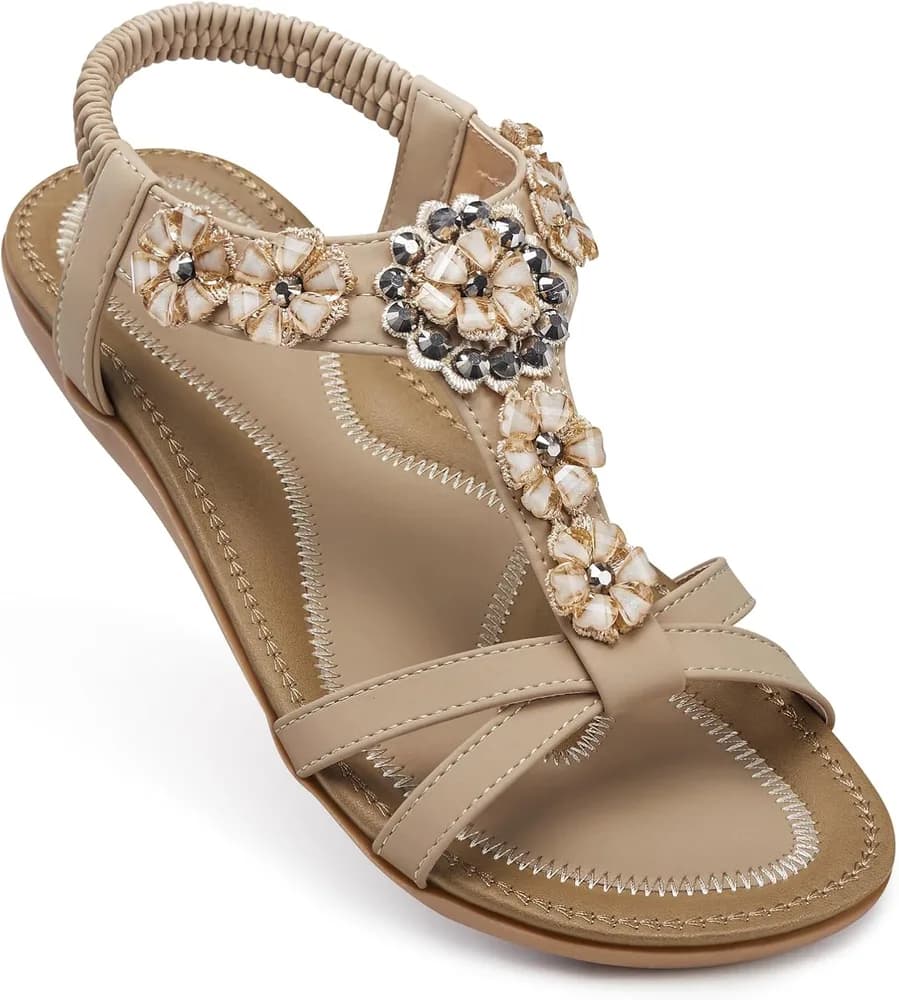 Flat Sandals for Women Dressy: Summer Comfortable Ankle Strap Womens Sandal