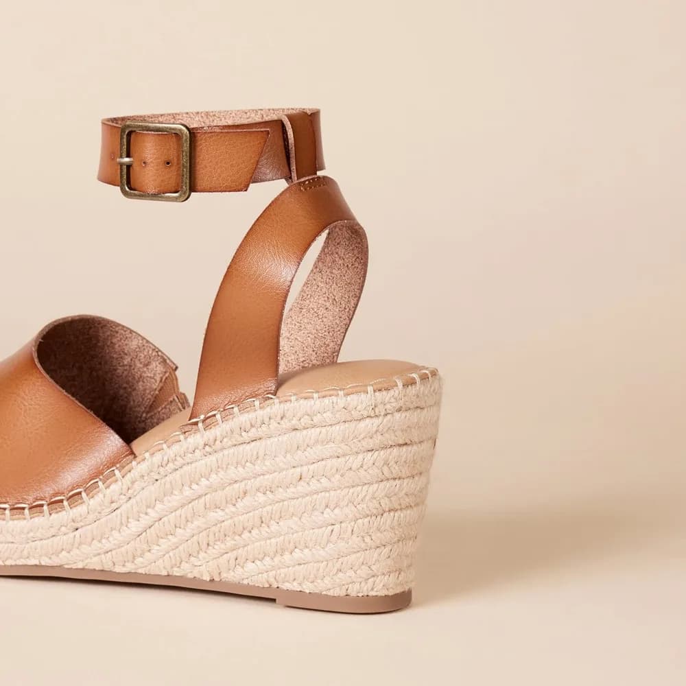 Women's Comfortable Ankle Strap Wedge Espadrille Sandal