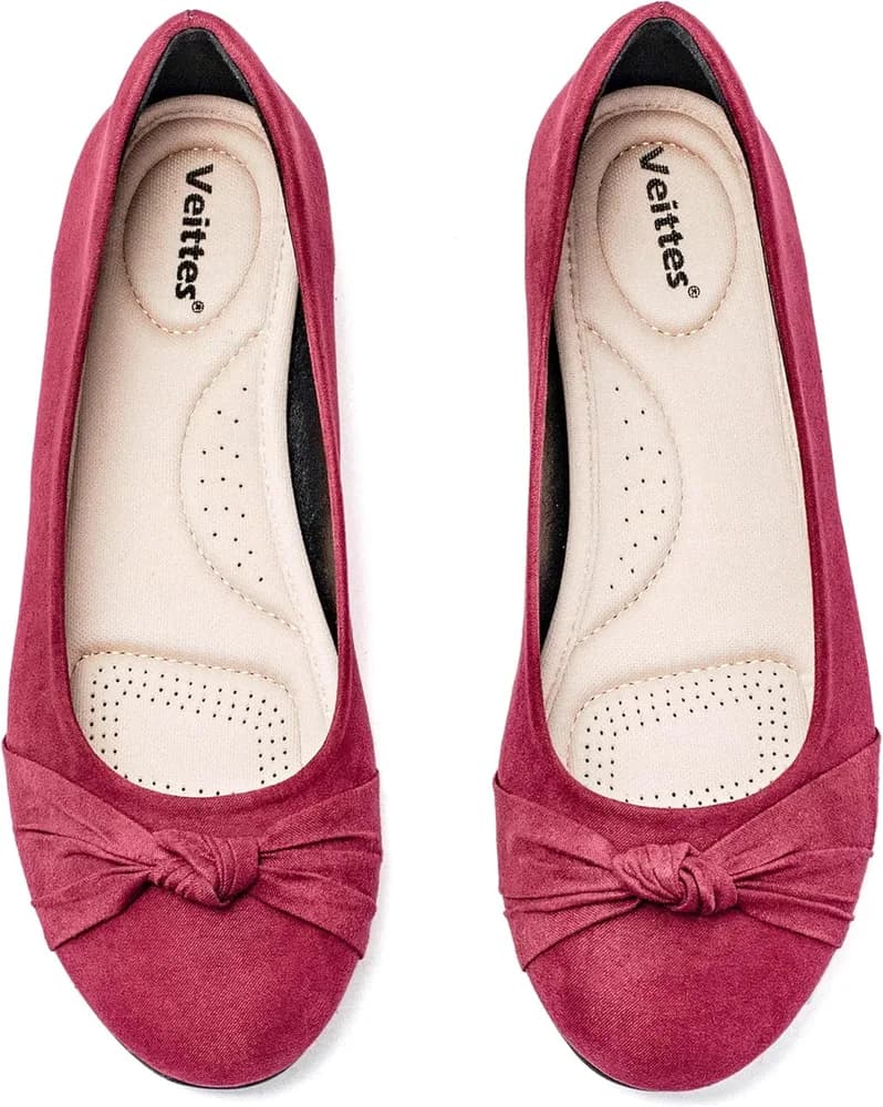 Women's Round Toe Wide Width Ballet Flats