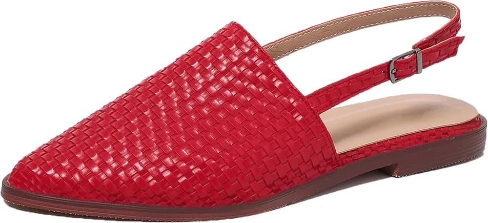 Flat Dolly Shoes Women Pointed Toe Slingback