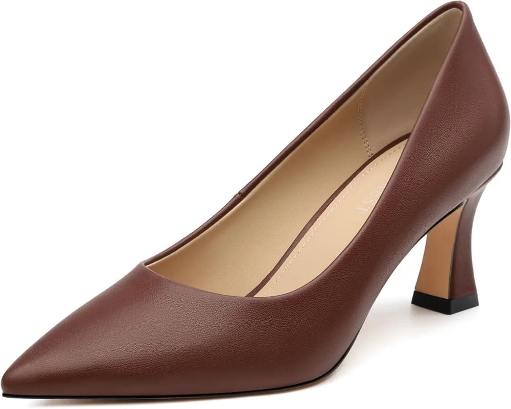Women's Pointed Toe Pumps Comfortable Slip on High Heels Closed Toe Professional Pumps with 2.5" Stiletto Heel Wedding Office Dress Shoes for Evening Party