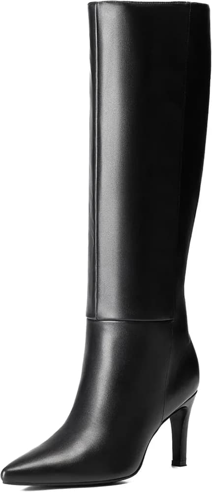Knee High Boots Women Sexy Pointed Toe Stiletto Tall Boots Side Zipper Dress Fashion Boots Shoes