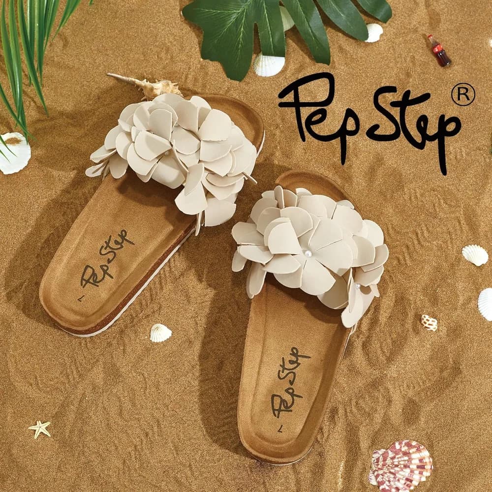 Slide Sandals for Women or Ladies Dressy Summer Casual, Cute Bow Tie Knot On Top Strap, Comfy Slip On Cork Foot Bed