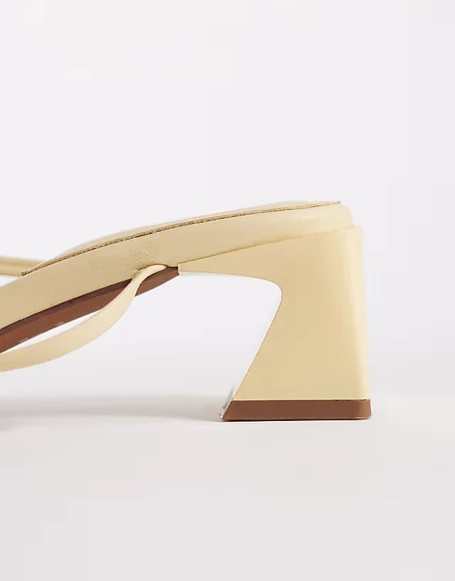 Hundred strappy block heel sandals in butter yellow