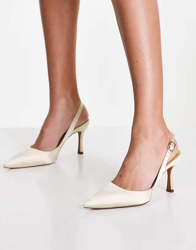 Samber slingback stiletto heels in ivory