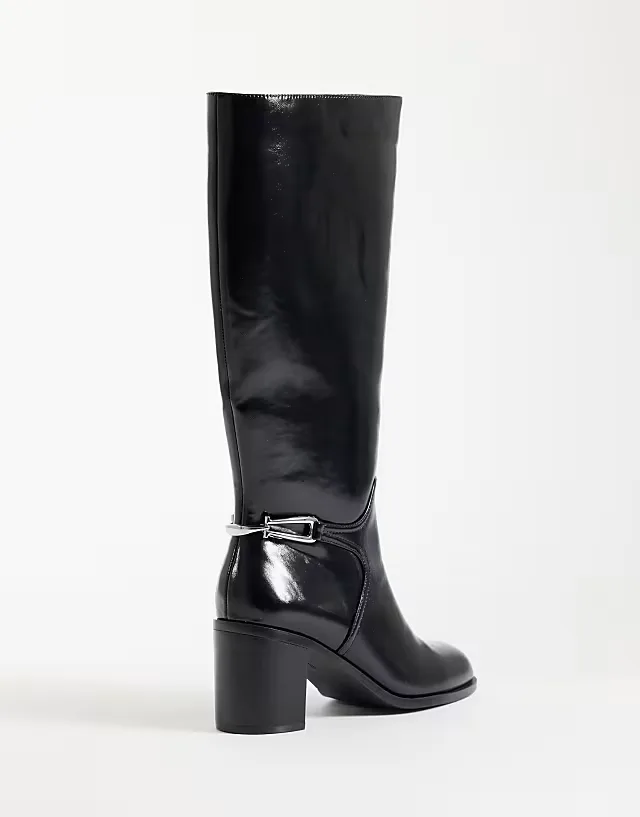 Collins dressy heeled riding boots in black