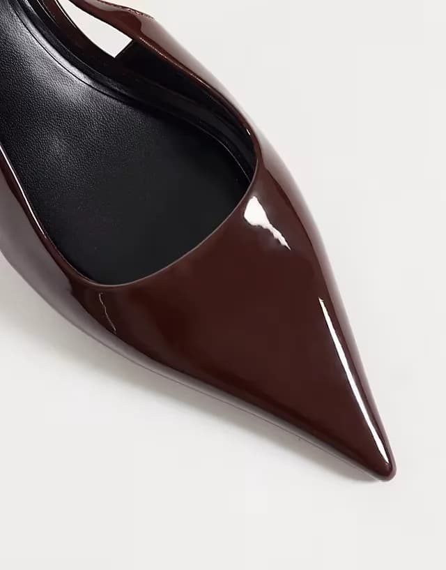 Skippy kitten heel shoes in chocolate patent