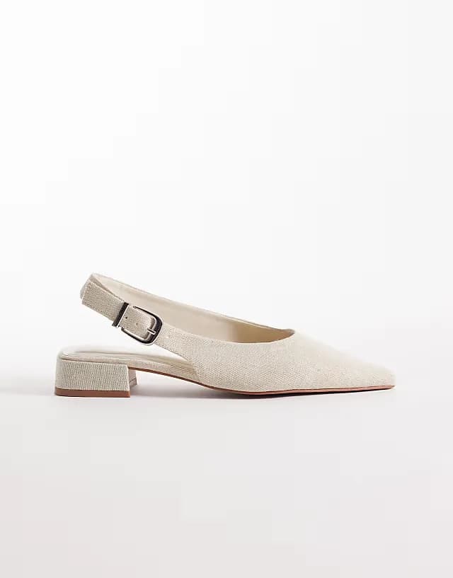 Lotto slingback ballets in natural linen