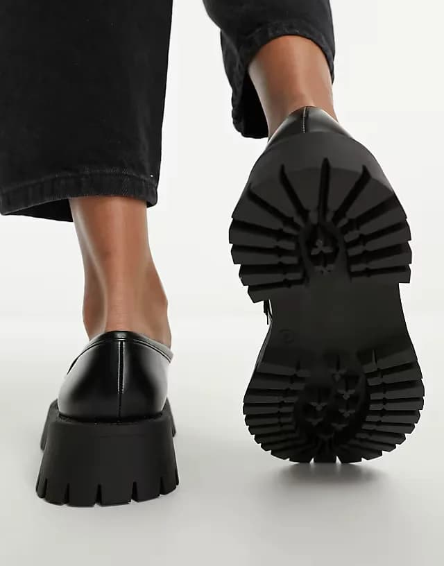 Wide Fit Masterpiece chunky loafers in black