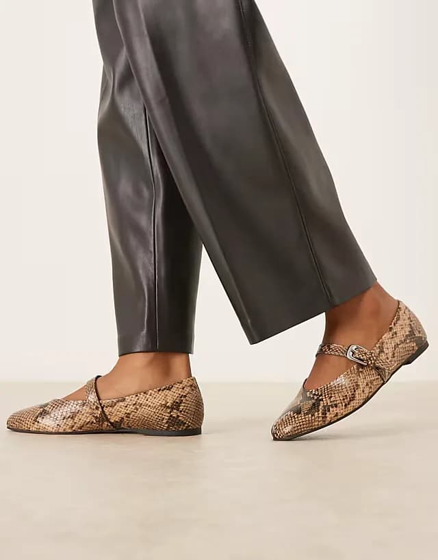Leah mary jane ballet flats in snake