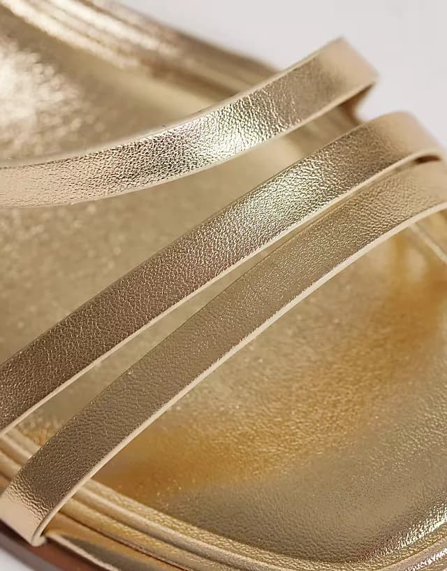 Honeybee mid block heeled sandals in gold