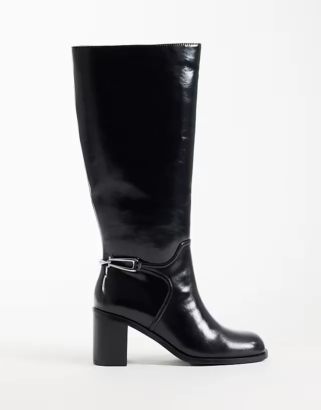 Collins dressy heeled riding boots in black