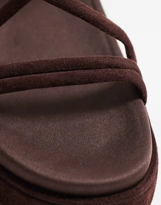 Fortitude strappy flatform sandals in chocolate
