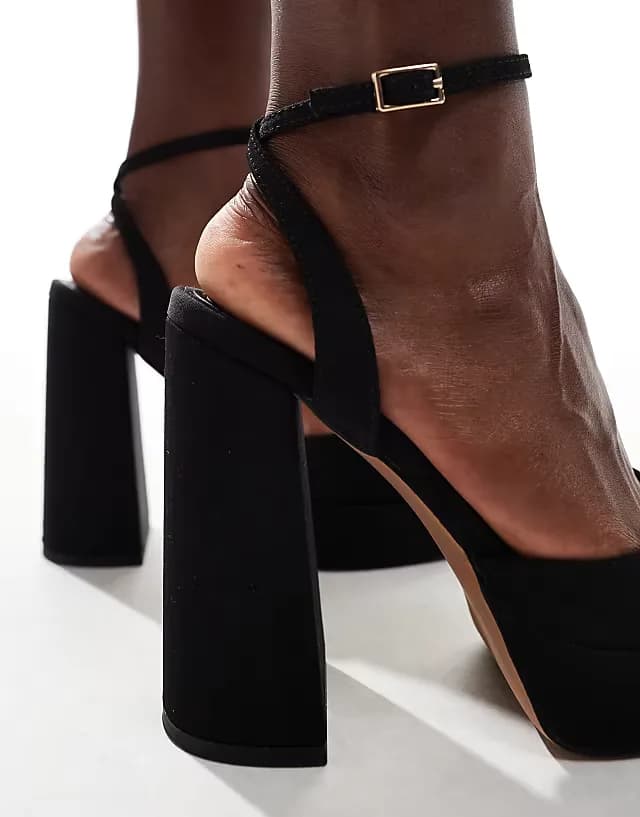 Pressure platform high heel shoes in black