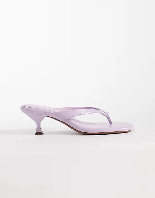 Havana flip flop kitten heel sandals in lilac
