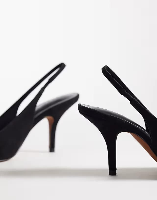 Sylvie two tone slingback mid heel shoes in leopard and black