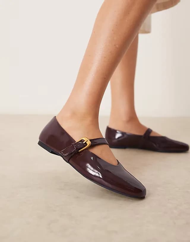 Leah mary jane ballet flats in brown patent