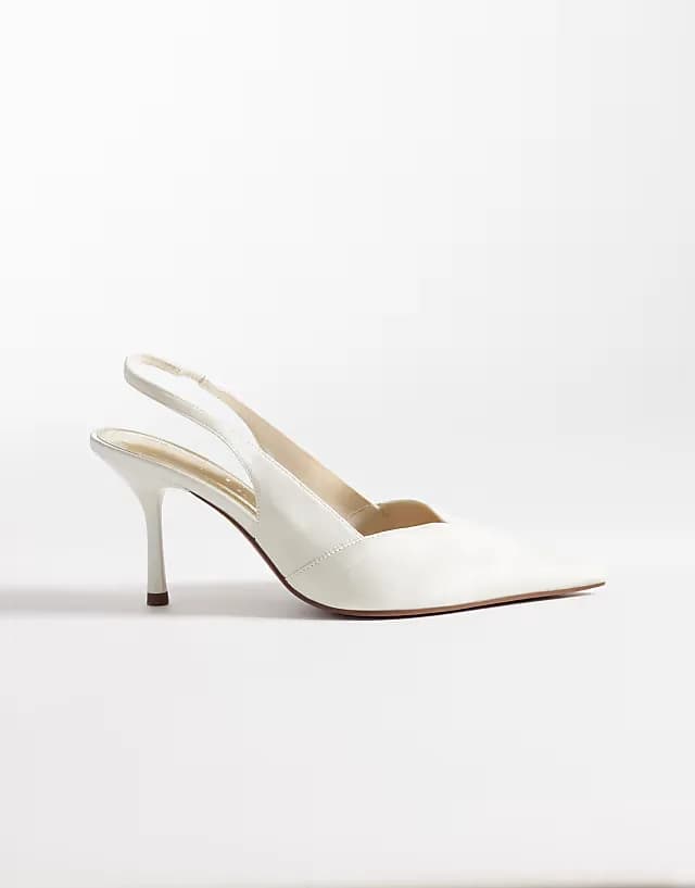 Wide Fit Sabrina slingback stiletto heels in ivory