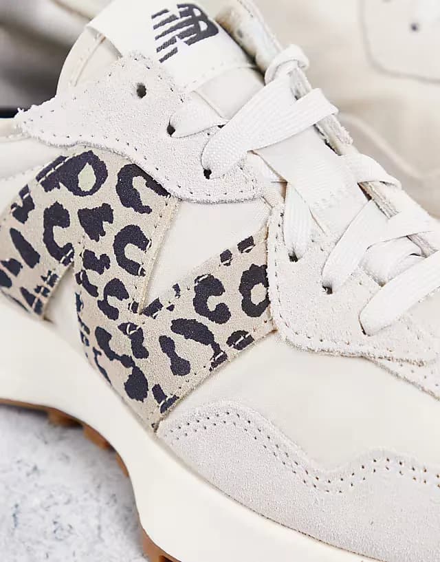 327 sneakers in off-white with leopard print detail