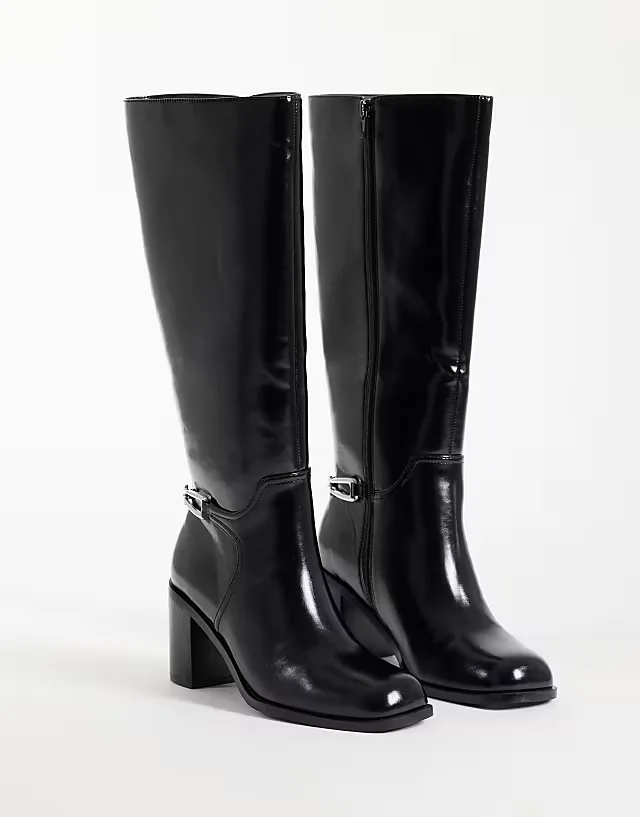 Collins dressy heeled riding boots in black