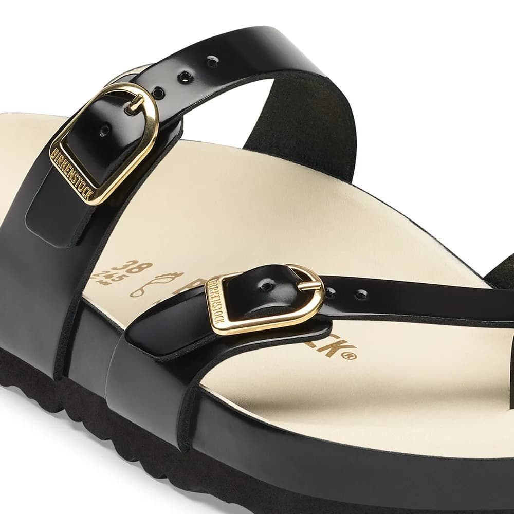 Mayari Natural Leather Patent High-Shine Black/Ecru