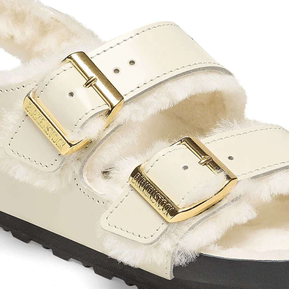 Milano Shearling Natural Leather-Shearling High Shine Ecru