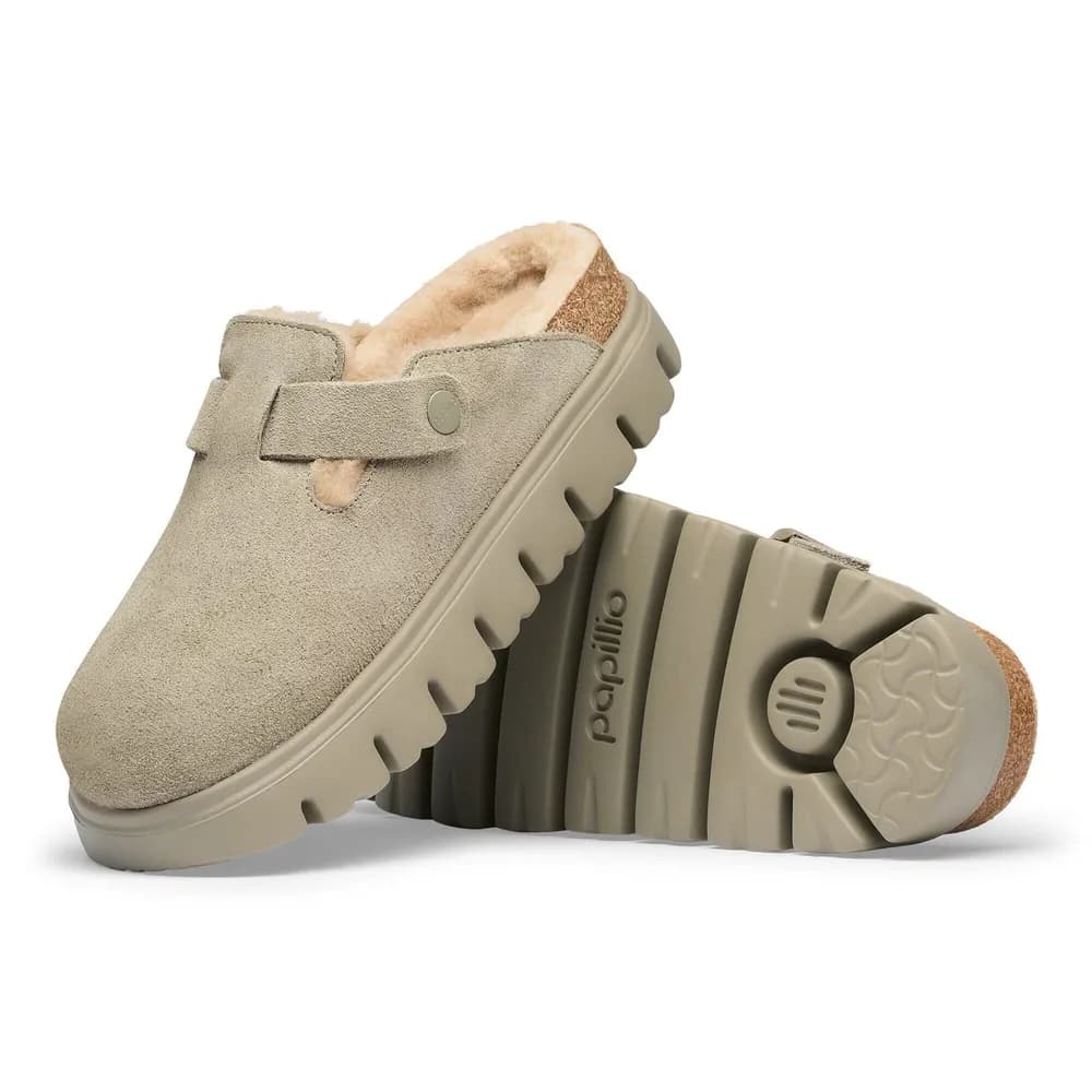 Boston Chunky Shearling Suede Leather Taupe