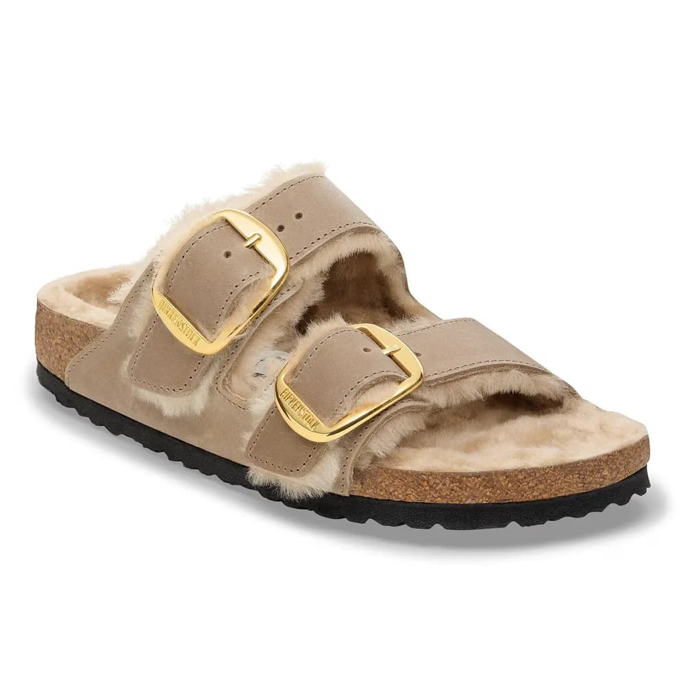 Arizona Big Buckle Shearling Oiled Leather Habana