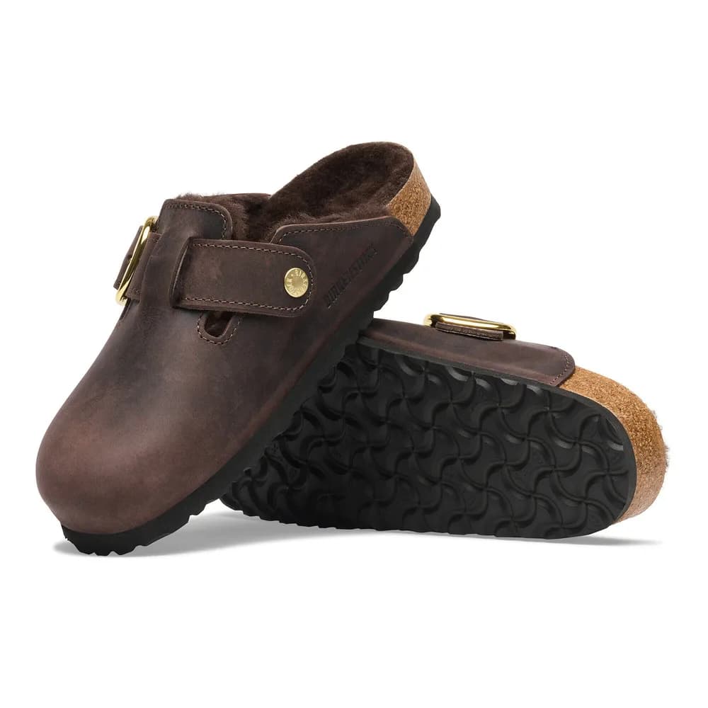 Boston Big Buckle Shearling Natural Leather Oiled