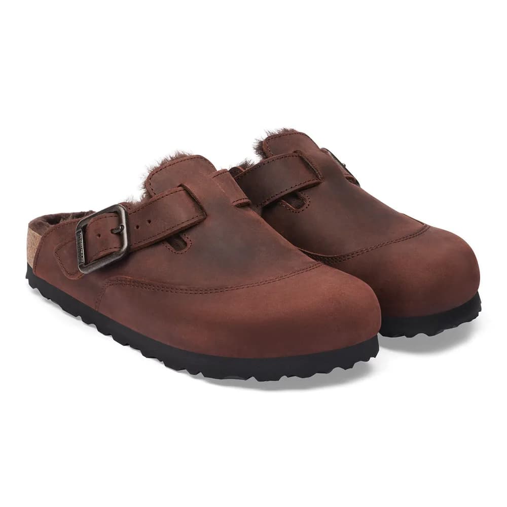 Boston Shearling Oiled Leather Tobacco Brown