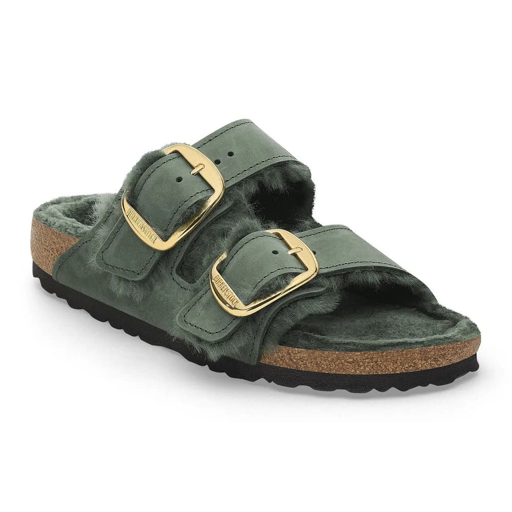 Arizona Big Buckle Shearling Oiled Leather Habana
