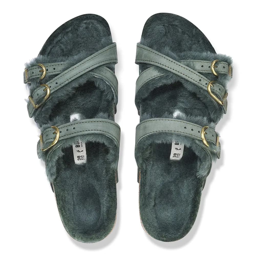 Franca Shearling Nubuck Leather Thyme
