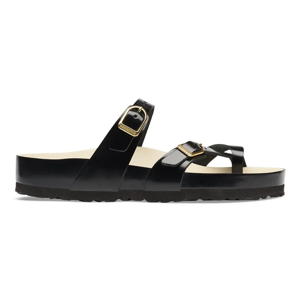 Mayari Natural Leather Patent High-Shine Black/Ecru