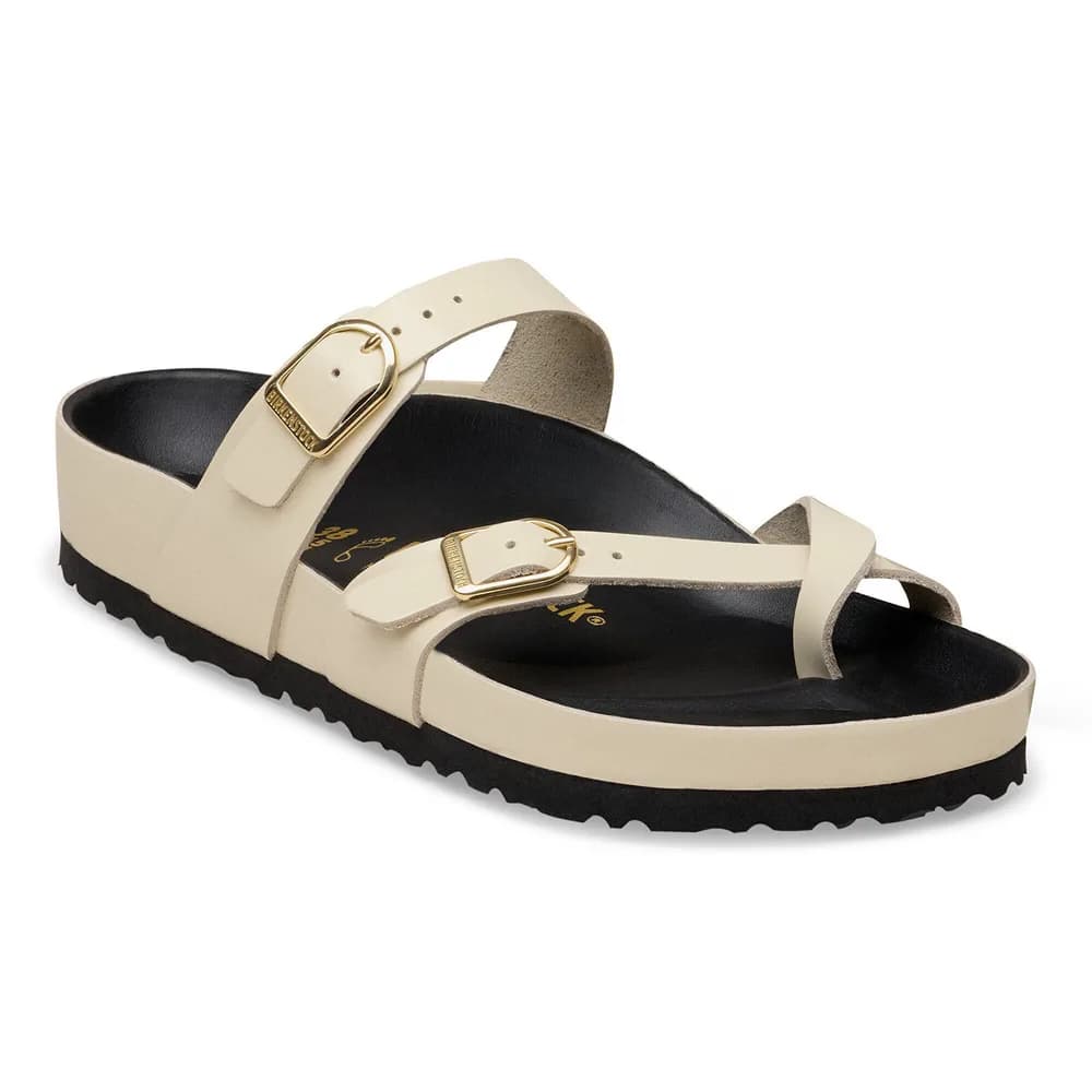 Mayari Natural Leather Patent High-Shine Black/Ecru