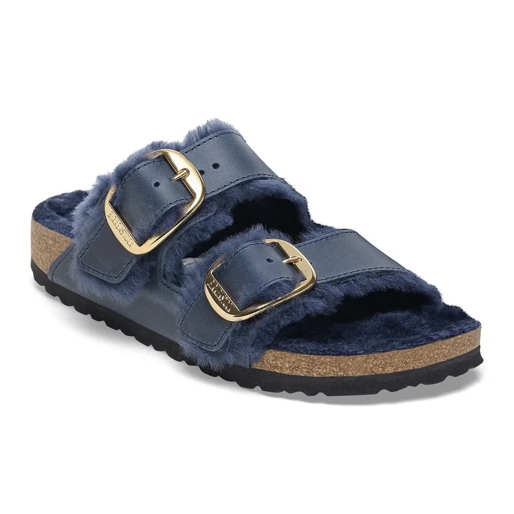 Arizona Big Buckle Shearling Oiled Leather Habana