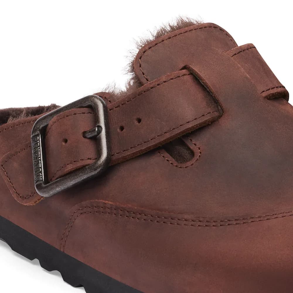 Boston Shearling Oiled Leather Tobacco Brown