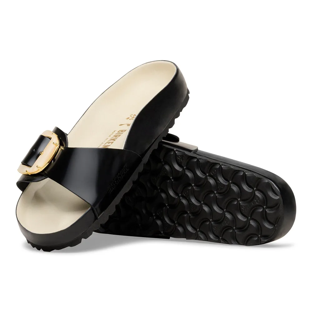 Madrid Big Buckle Pearl Natural Leather Patent