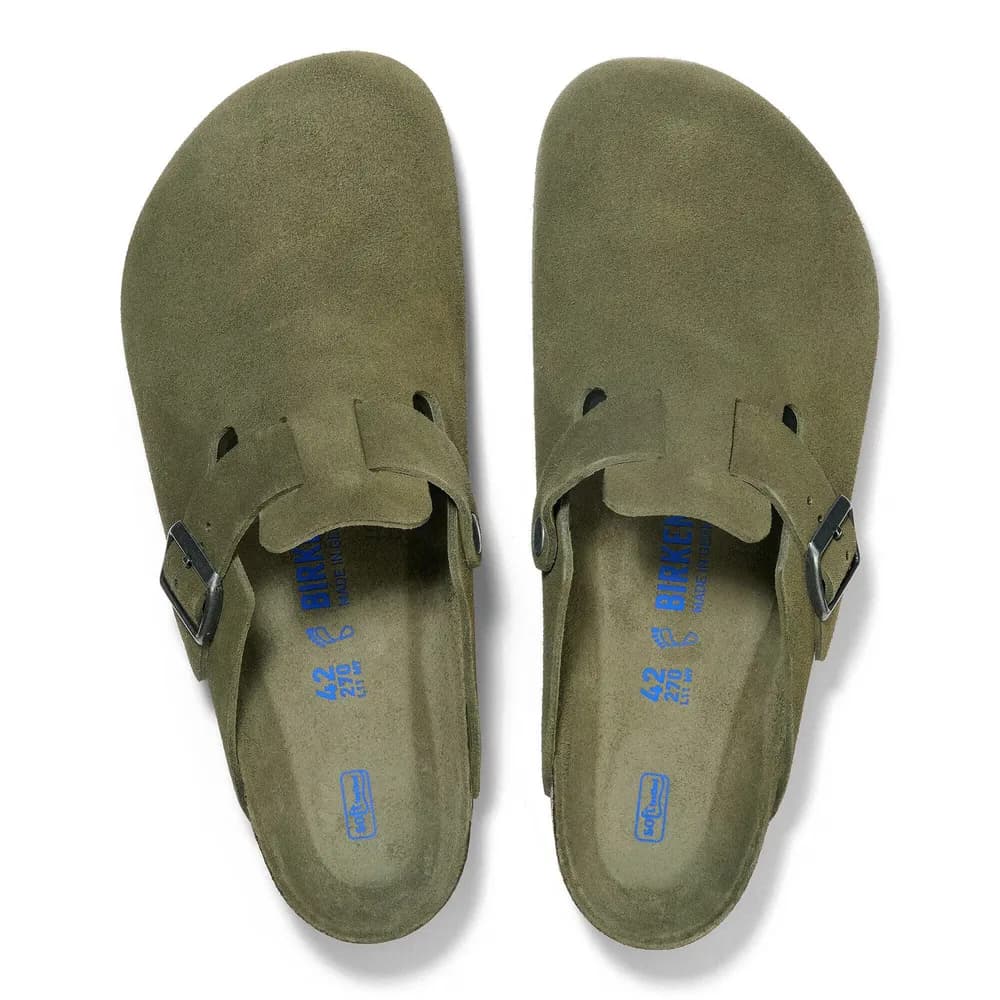 Boston Soft Footbed Suede Leather Thyme Tonal