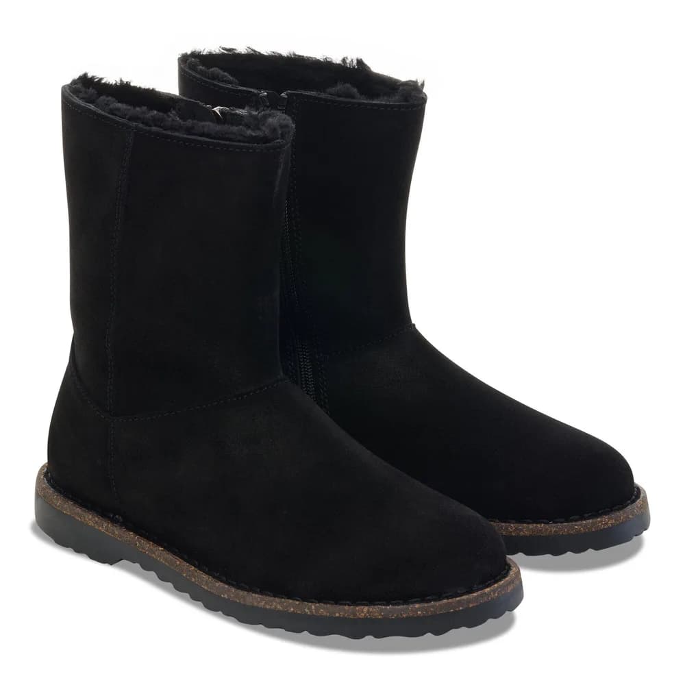 Uppsala Zip Shearling Suede Leather Black