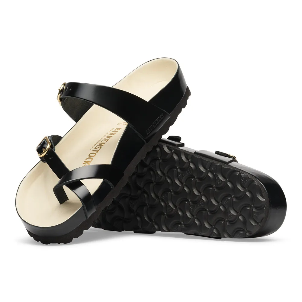 Mayari Natural Leather Patent High-Shine Black/Ecru
